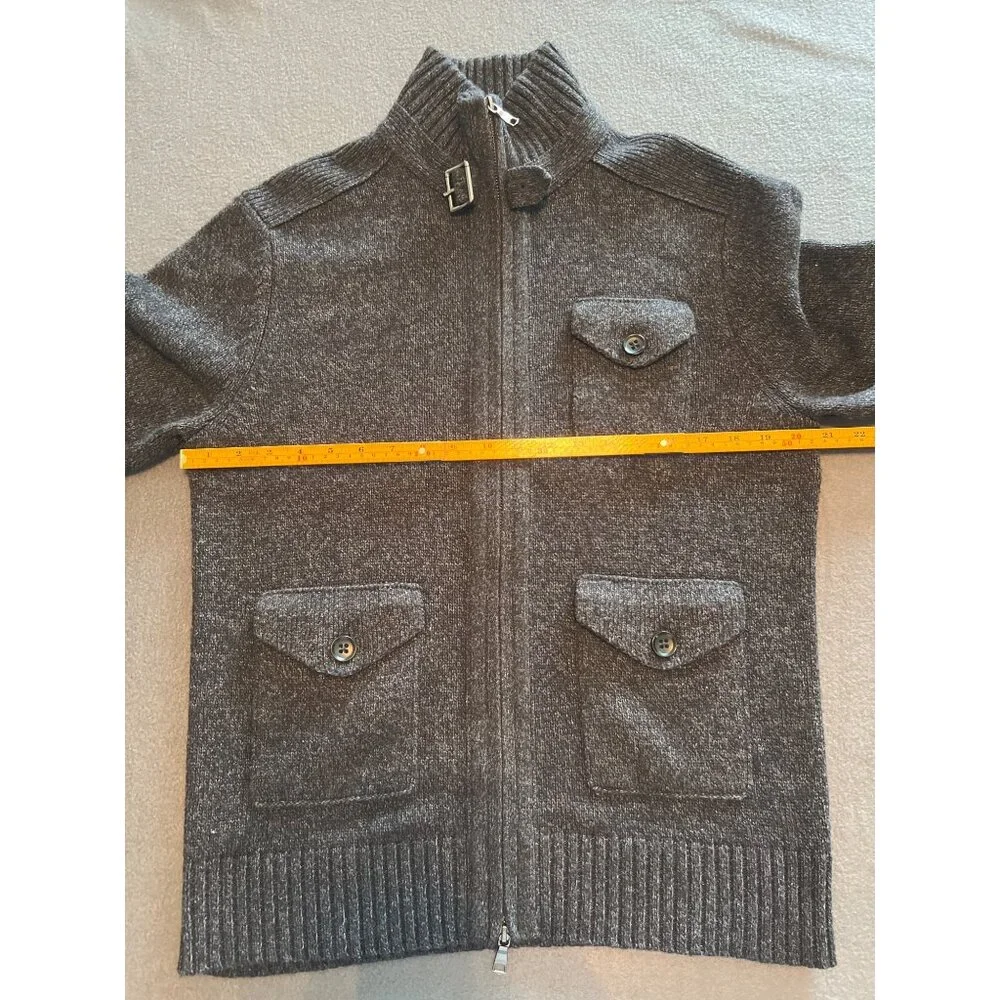 Banana Republic Men’s Wool Blend Full Zip Sweater‎ Jacket Navy Gray Marled M
